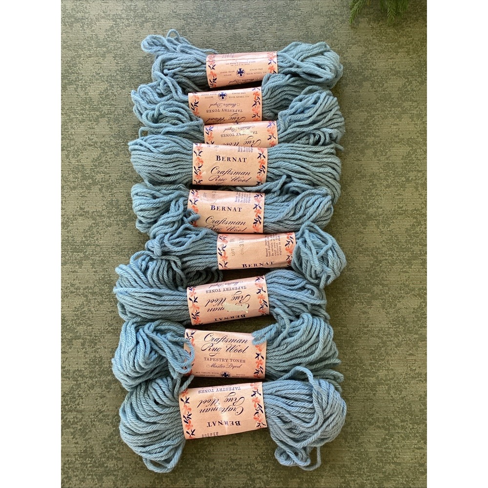VTG NOS Bernat Craftman Rug  Wool Lot Of 9  Tapestry Tones Virgin Wool  3132